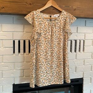 Calvin Klein Size Small Cream Floral Top